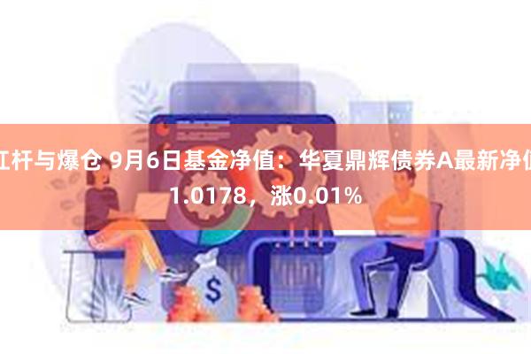 杠杆与爆仓 9月6日基金净值：华夏鼎辉债券A最新净值1.0178，涨0.01%